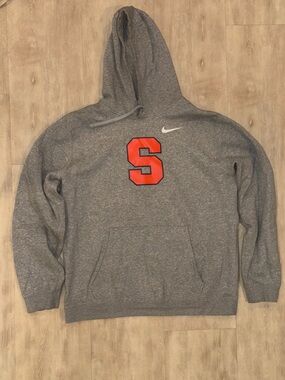 Nike Gray Pullover Hoodie with Orange 'S' Chest Logo